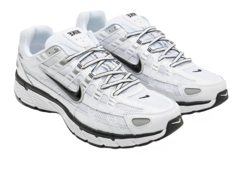 Nike P-6000 White Metallic Silver Black