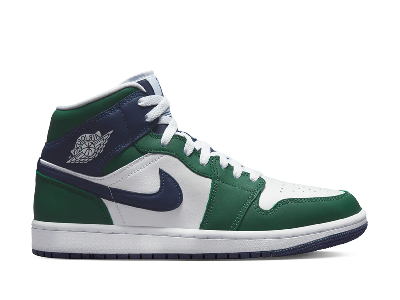 NIKE AIR JORDAN 1 MID / GREEN AQUA TONE Jordan AIR JORDAN 1 MID - High-top trainers - white⁄oxidized green