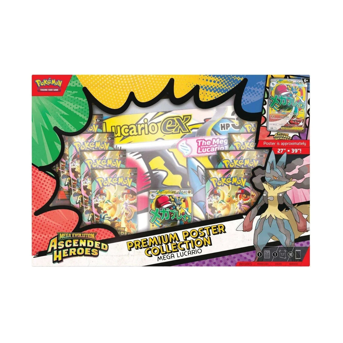 Pokemon TCG: Ascended Heroes - Mega Lucario Premium Poster Collection