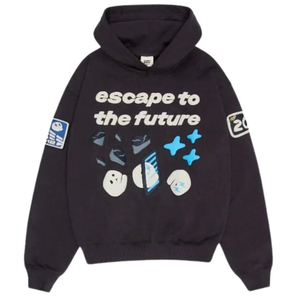 Broken Planet Market Escape To The Future Hoodie Soot Black