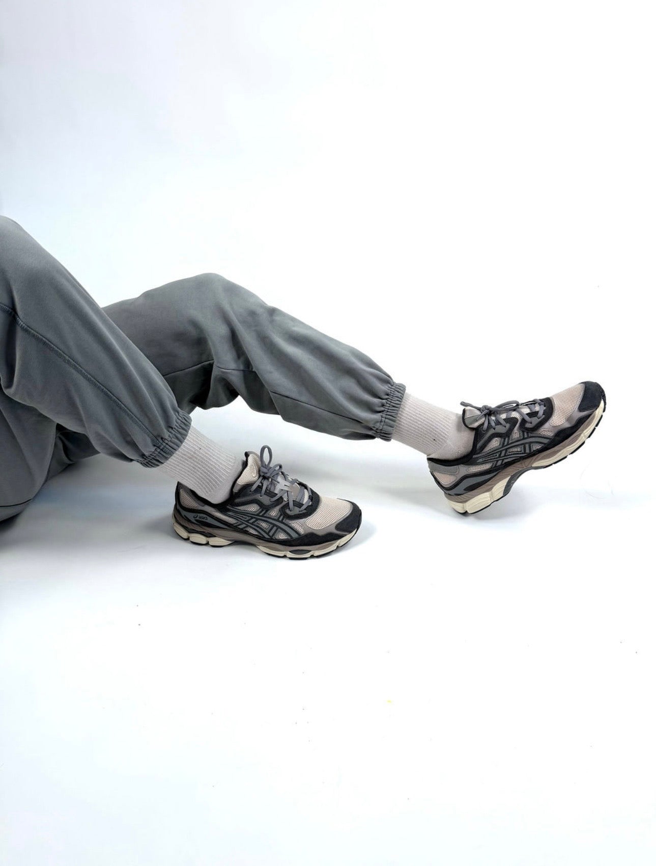 ASICS GEL NYC Oatmeal Obsidian Grey Trainers