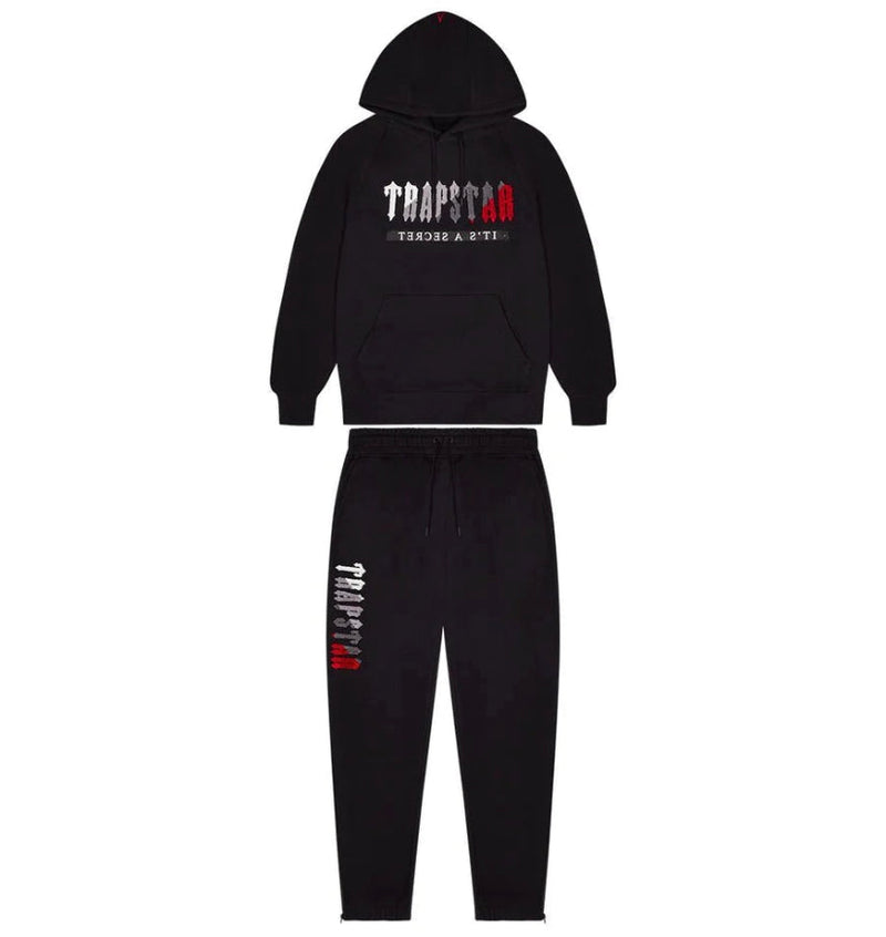 Trapstar Chenille Decoded 2.0 Hooded Tracksuit - Black/Red