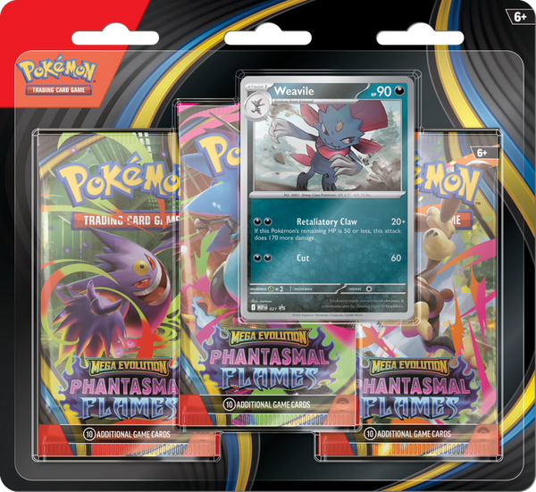 Pokemon Mega Evolution Phantasmal Flames 3 Pack Blister Weavile