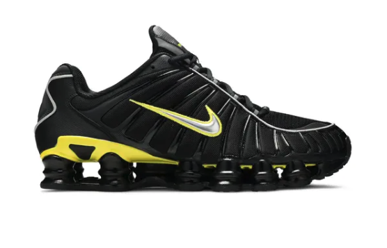 Nike Shox TL Black Dynamic Yellow Metallic Silver