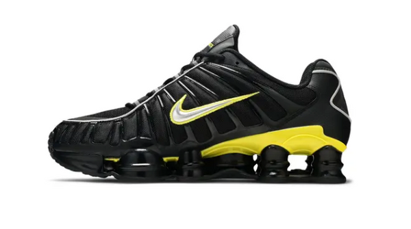 Nike Shox TL Black Dynamic Yellow Metallic Silver