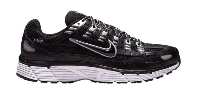 Nike P-6000 Black White Metallic Silver