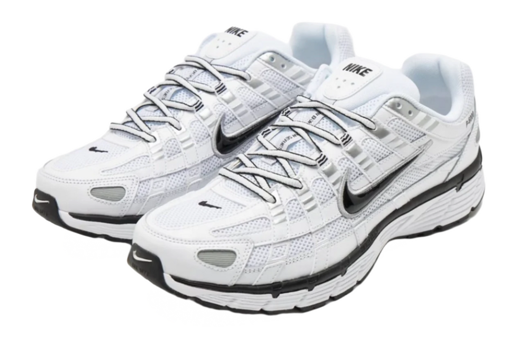 Nike P-6000 White Metallic Silver Black