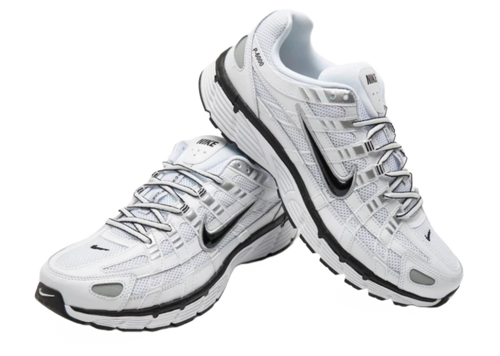 Nike P-6000 White Metallic Silver Black