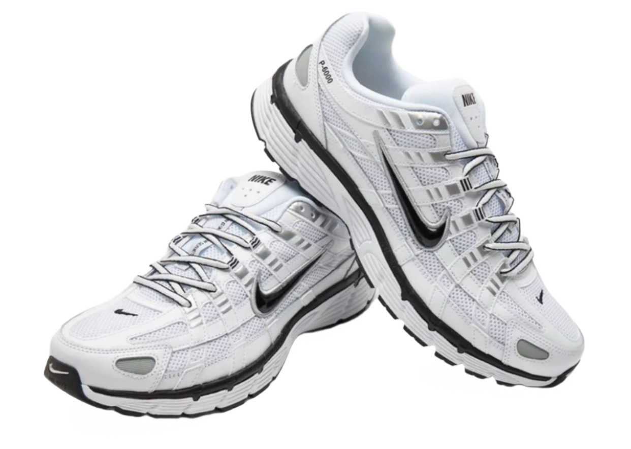 Nike P-6000 White Metallic Silver Black