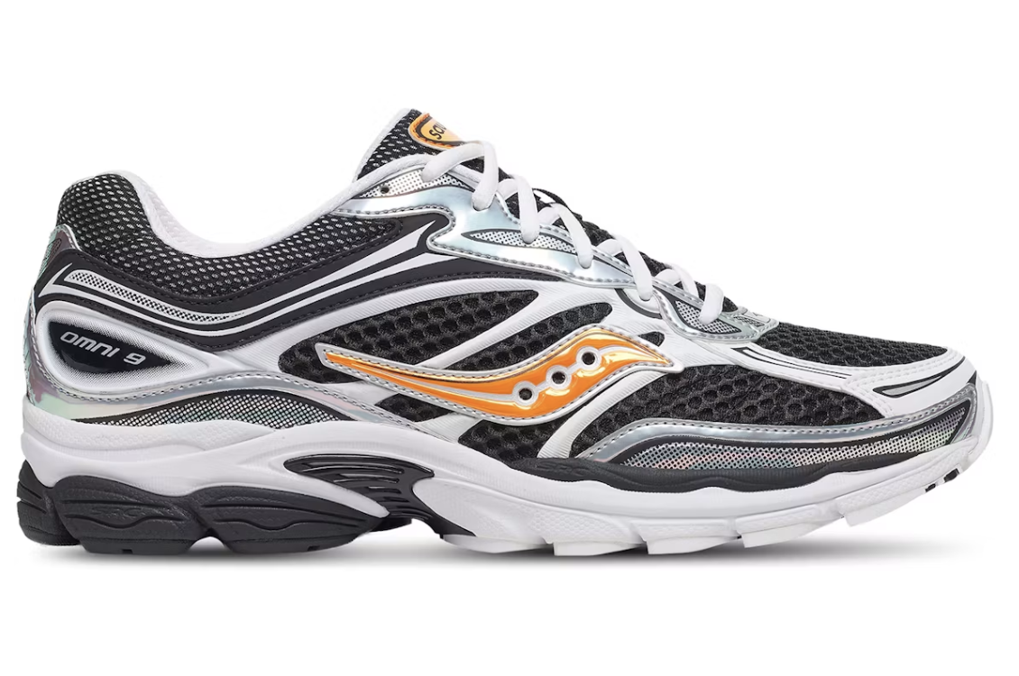 Saucony ProGrid Omni 9 Speed Shades White Black Orange