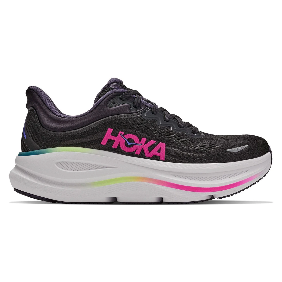 HOKA Bondi 9 Black Neon Dragonfruit Women's