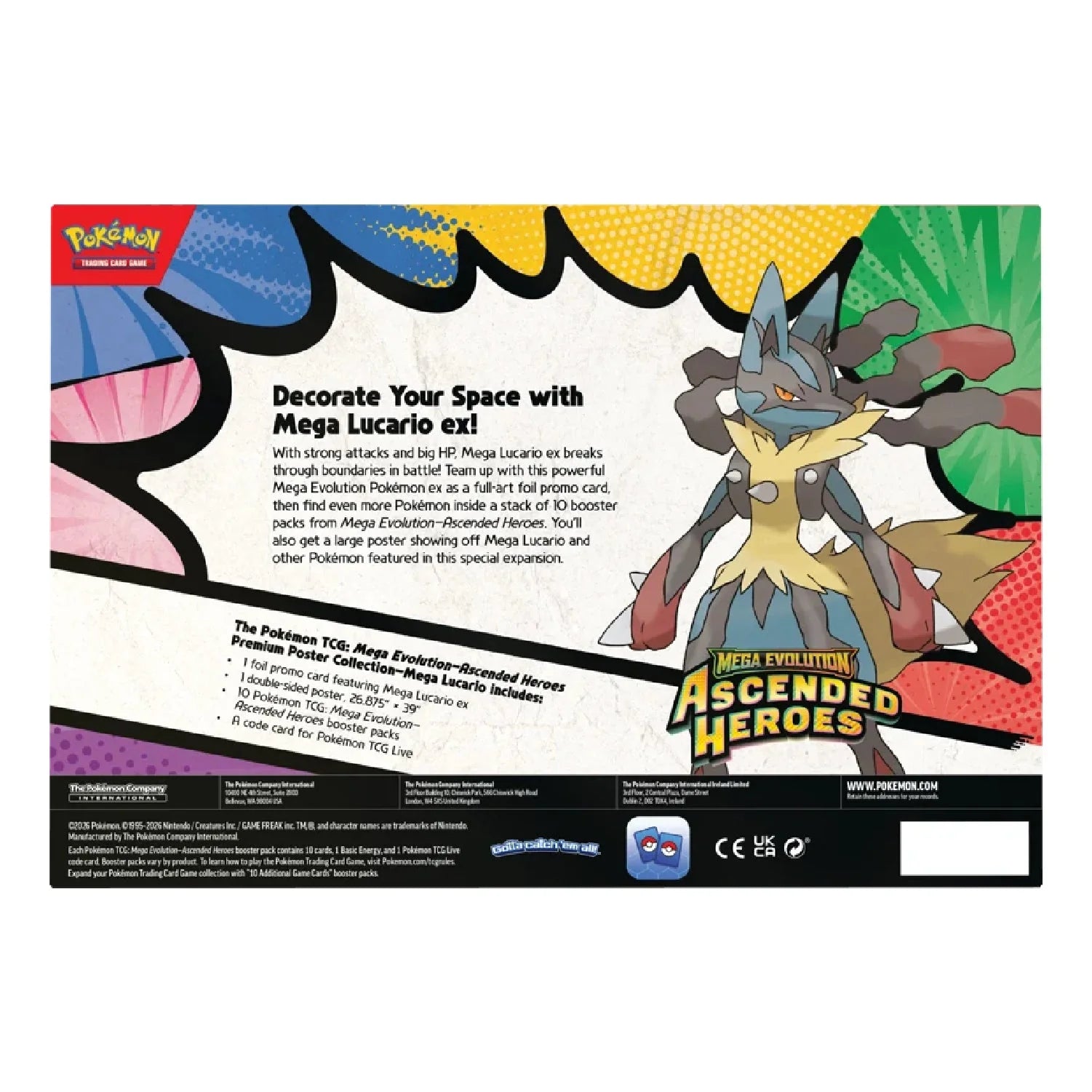 Pokemon TCG: Ascended Heroes - Mega Lucario Premium Poster Collection