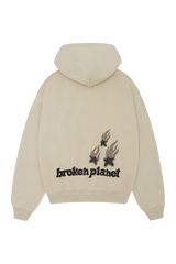 BROKEN PLANET 'HEARTLESS LOVE' BONE WHITE HOODIE