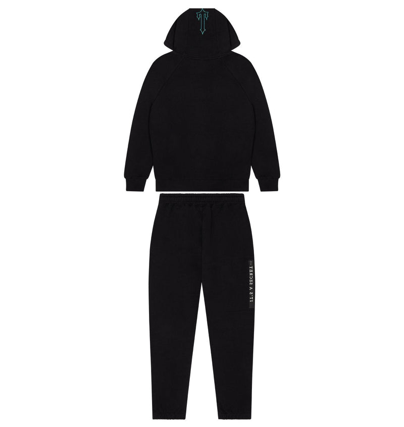 TRAPSTAR CHENILLE DECODED 2.0 HOODED TRACKSUIT - BLACK / TEAL