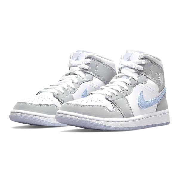 AIR JORDAN 1 MID WOLF GREY ALUMINUM (W) - Stepped In