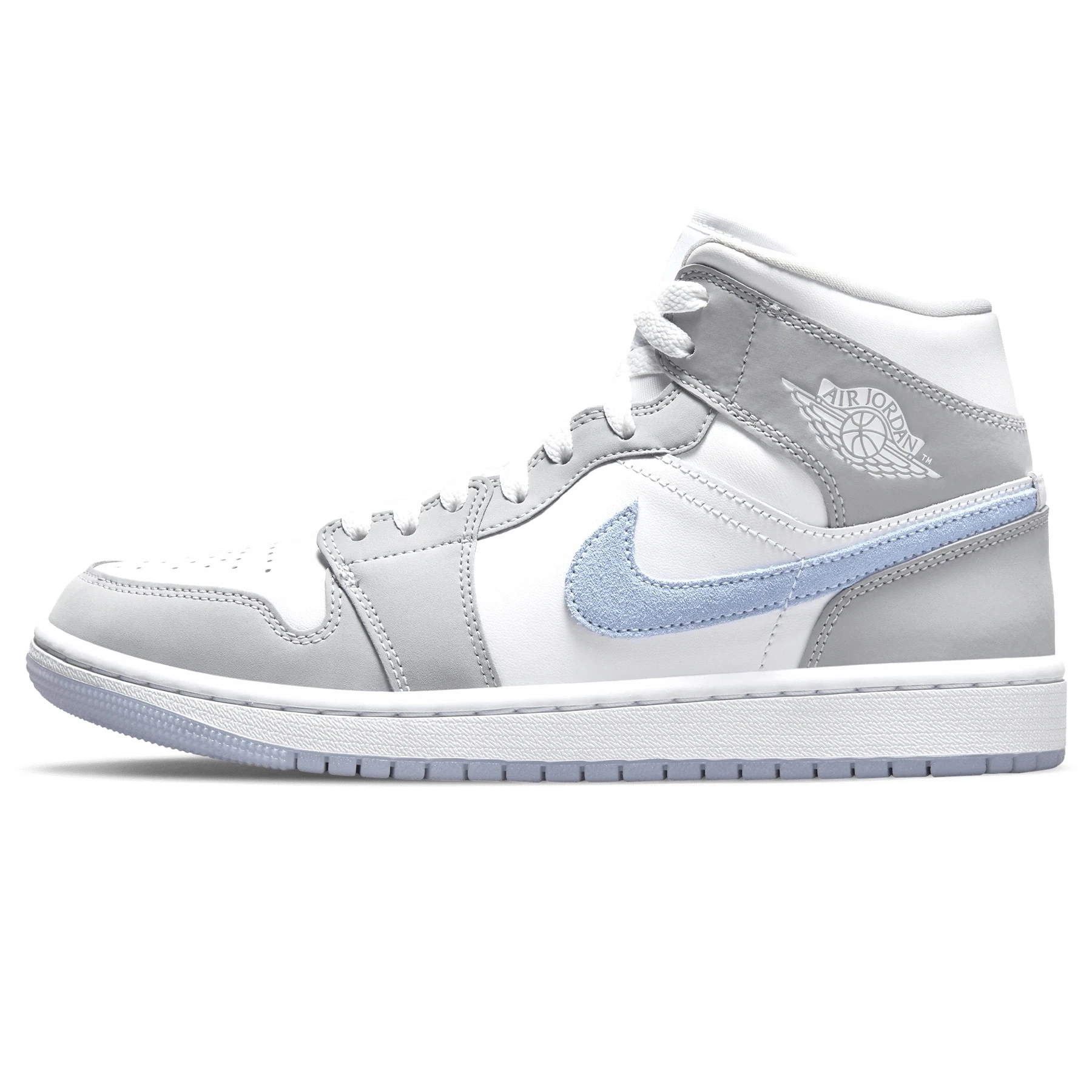 AIR JORDAN 1 MID WOLF GREY ALUMINUM (W) - Stepped In