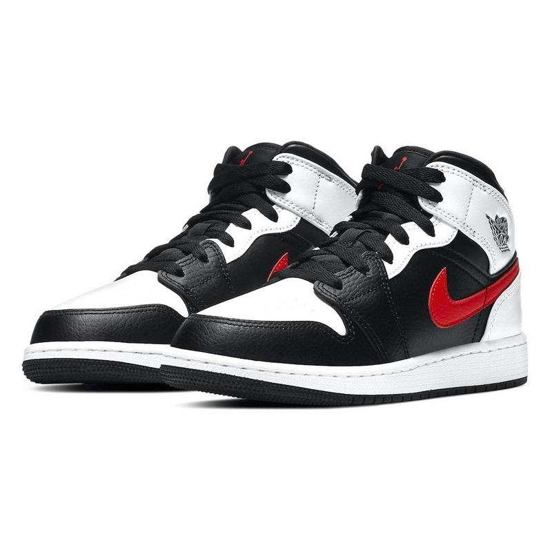 AIR JORDAN 1 MID BLACK CHILE RED WHITE - Stepped In