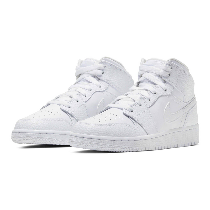 AIR JORDAN 1 MID TRIPLE WHITE - Stepped In