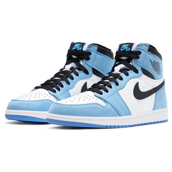 AIR JORDAN 1 RETRO HIGH WHITE UNIVERSITY BLUE - Stepped In