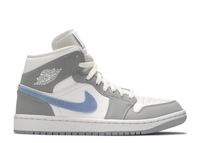 AIR JORDAN 1 MID WOLF GREY ALUMINUM (W) - Stepped In