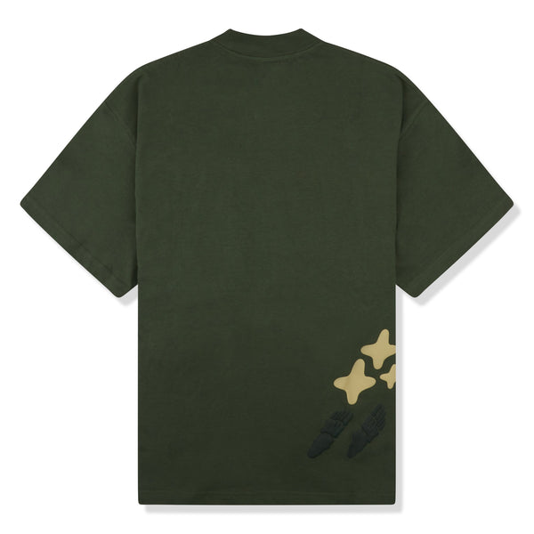Broken Planet Space Trails Olive Green T Shirt