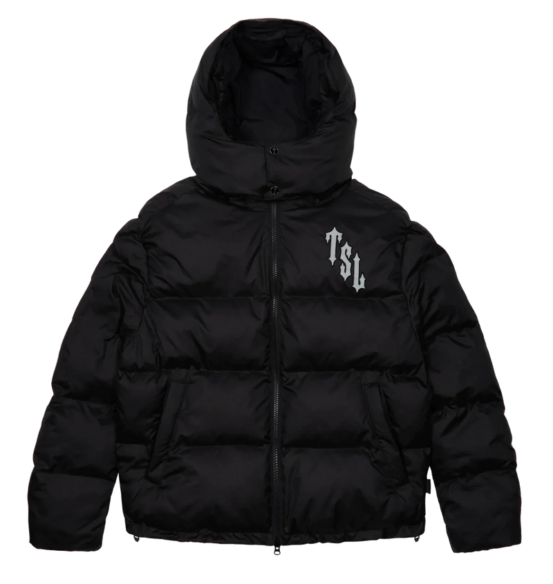 Trapstar Shooters Hooded Puffer Jacket - Black / Reflective - No Sauce The Plug