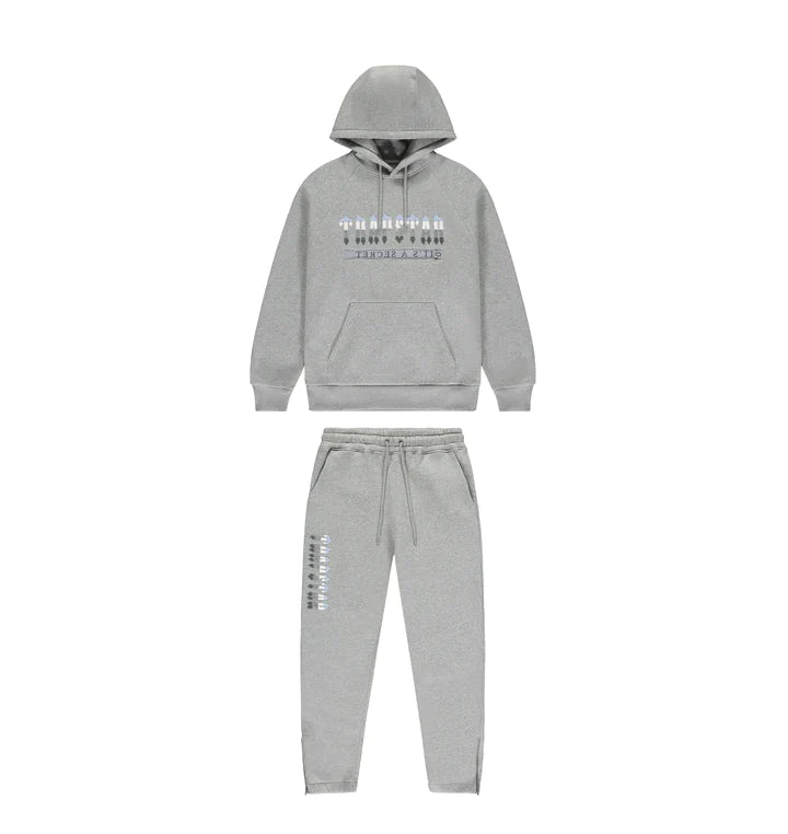 Trapstar Chenille Decoded 2.0 Hooded Tracksuit - Grey/ Ice Blue